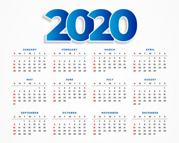 Calendario concursos  2020